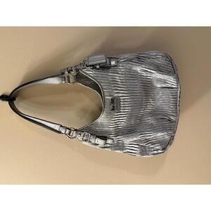 Coach Silver Textured Leather Shoulder Bag 2011 18886